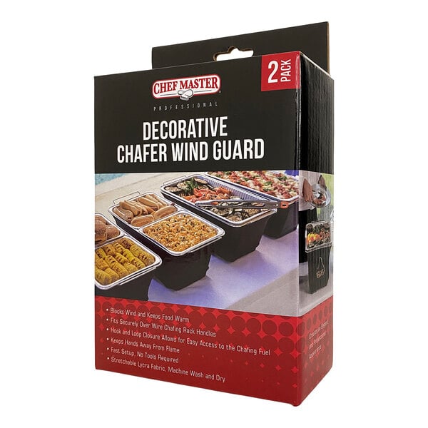 Chef Master Black Decorative Fabric Chafer Wind Guard 90081 - 2/Case
