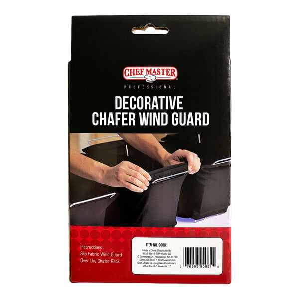 Chef Master Black Decorative Fabric Chafer Wind Guard 90081 - 2/Case