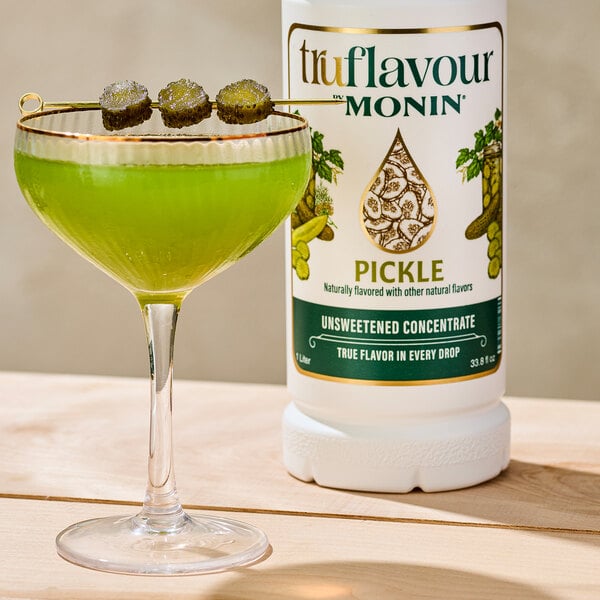 TruFlavour by Monin Unsweetened Pickle Culinary Flavor Concentrate 1 Liter - 4/Case
