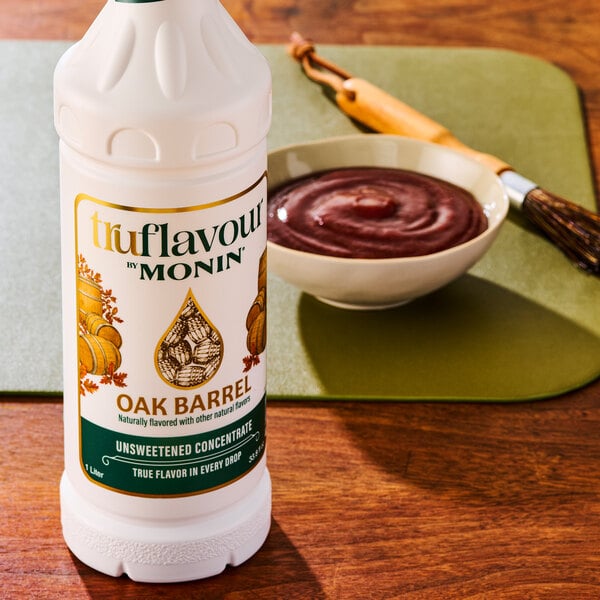 TruFlavour by Monin Unsweetened Oak Barrel Culinary Flavor Concentrate 1 Liter - 4/Case