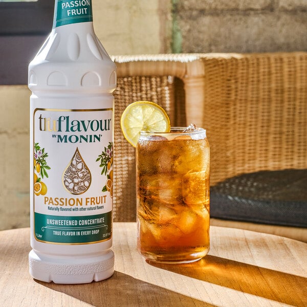 TruFlavour by Monin Unsweetened Passion Fruit Flavor Concentrate 1 Liter - 4/Case