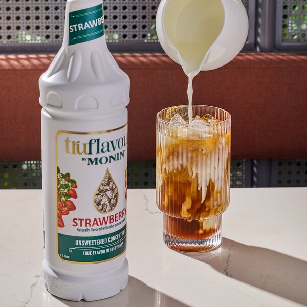 TruFlavour by Monin Unsweetened Strawberry Flavor Concentrate 1 Liter