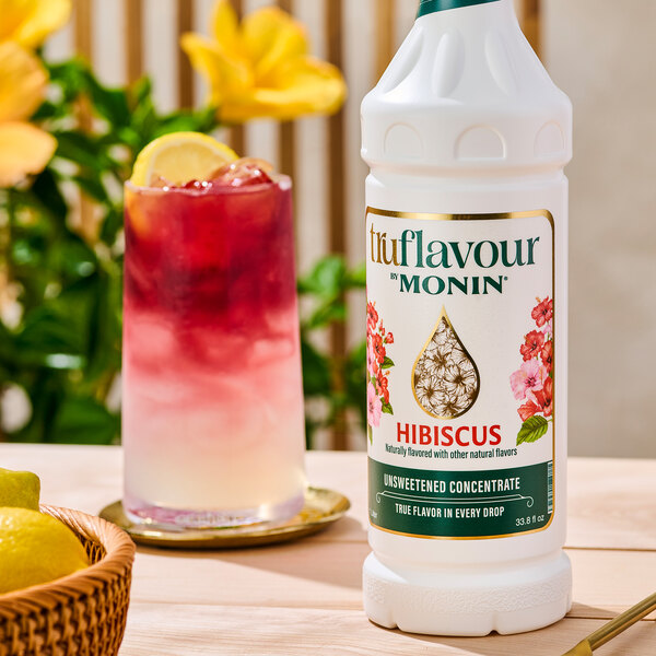 TruFlavour by Monin Unsweetened Hibiscus Flavor Concentrate 1 Liter - 4/Case