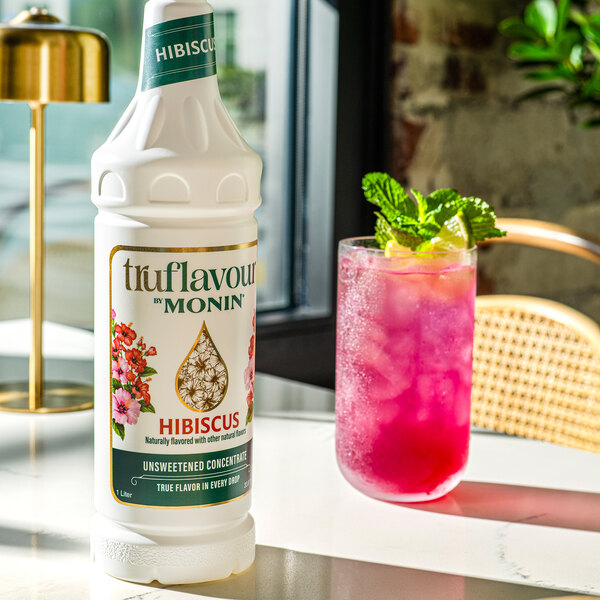 TruFlavour by Monin Unsweetened Hibiscus Flavor Concentrate 1 Liter - 4/Case