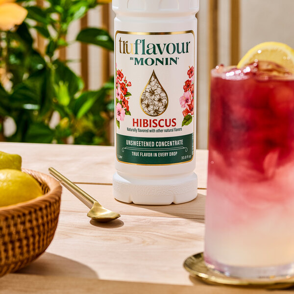 TruFlavour by Monin Unsweetened Hibiscus Flavor Concentrate 1 Liter - 4/Case