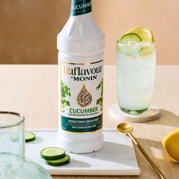 TruFlavour by Monin Unsweetened Cucumber Flavor Concentrate 1 Liter - 4/Case