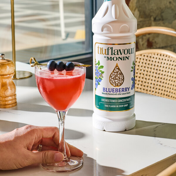 TruFlavour by Monin Unsweetened Blueberry Flavor Concentrate 1 Liter - 4/Case