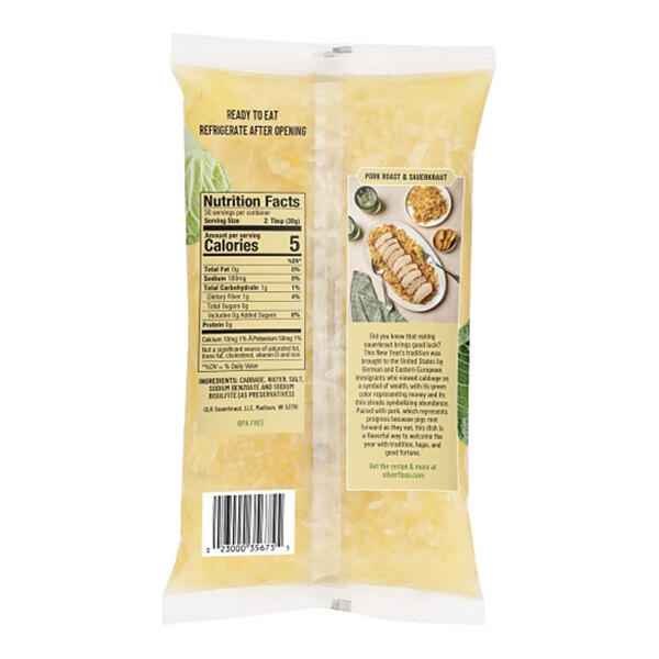A 32-ounce pouch of Silver Floss sauerkraut.