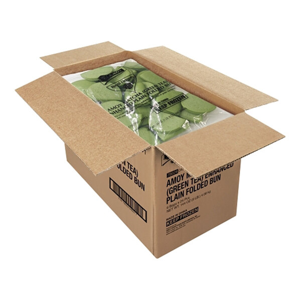 Amoy Royal Dragon Matcha Vegan Folded Bao Bun 1 oz. - 144/Case