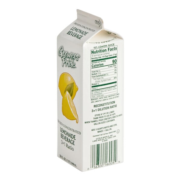 Growers' Pride Lemonade Concentrate 32 fl. oz. - 12/Case