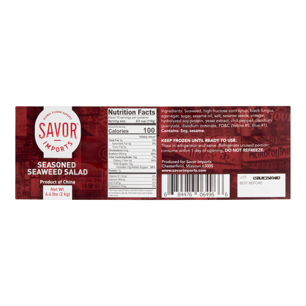 Savor Imports Seaweed Salad 4.4 lb. - 4/Case