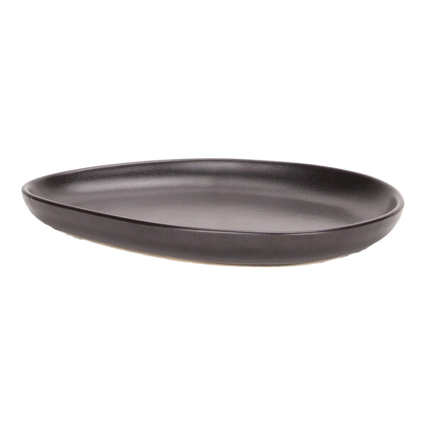Maria Portugal Terracota Harmony by Arc Cardinal 6 7/8" x 4 3/4" Matte Black Organic Stoneware Plate - 6/Case