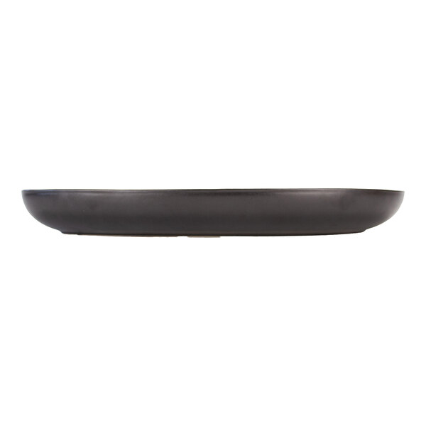 Maria Portugal Terracota Harmony by Arc Cardinal 14 1/2" x 7 1/2" Matte Black Organic Stoneware Tray - 4/Case