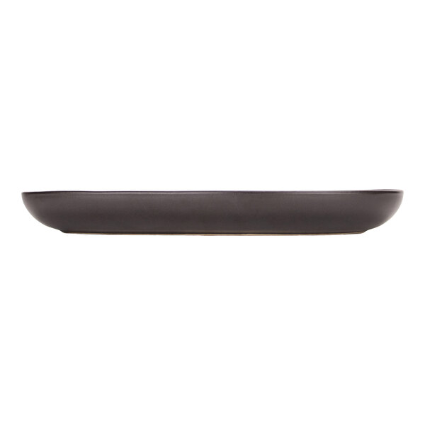 Maria Portugal Terracota Harmony by Arc Cardinal 11" x 5 1/4" Matte Black Organic Stoneware Tray - 4/Case