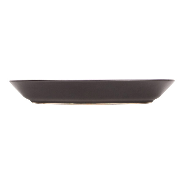 Maria Portugal Terracota Harmony by Arc Cardinal 8 1/4" x 5 1/4" Matte Black Oval Stoneware Platter - 4/Case