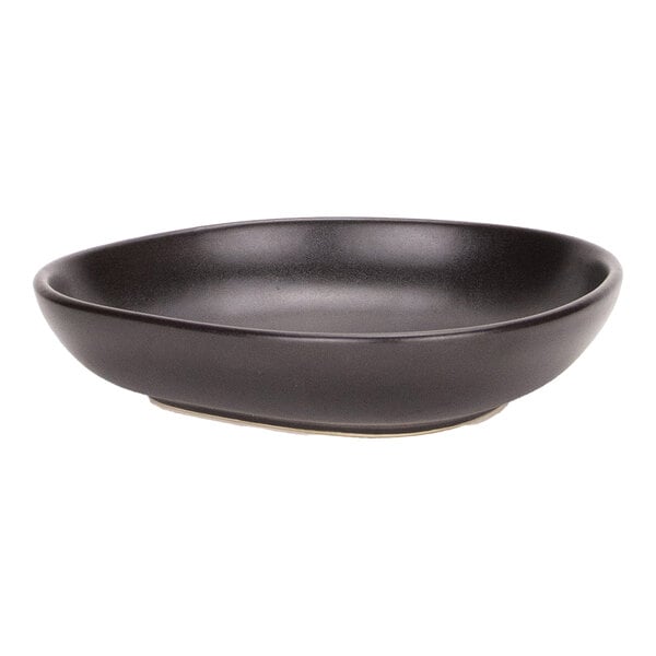 Maria Portugal Terracota Harmony by Arc Cardinal 6 oz. Matte Black Organic Stoneware Coupe Bowl - 6/Case