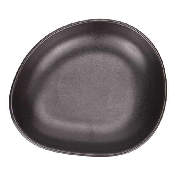Maria Portugal Terracota Harmony by Arc Cardinal 6 oz. Matte Black Organic Stoneware Coupe Bowl - 6/Case