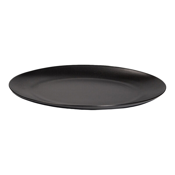 Maria Portugal Terracota Harmony by Arc Cardinal 19 1/4" x 12 3/4" Matte Black Oval Stoneware Platter - 2/Case