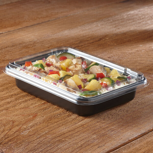 Sabert Hot Collection 32 oz. Black CPET Plastic Oven-Safe Tray - 390/Case