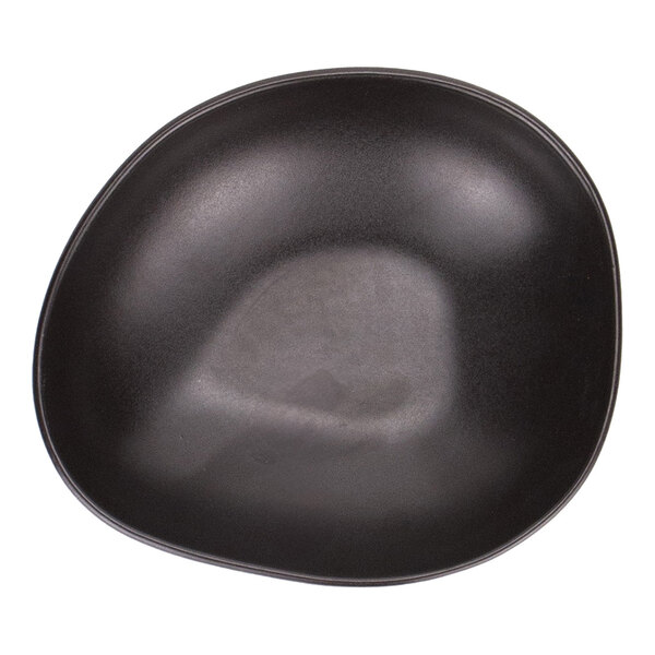 Maria Portugal Terracota Harmony by Arc Cardinal 16 oz. Matte Black Organic Stoneware Coupe Bowl - 6/Case
