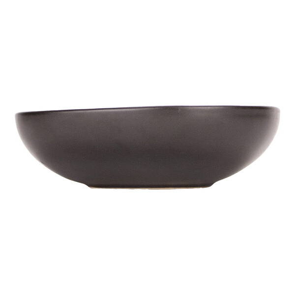 Maria Portugal Terracota Harmony by Arc Cardinal 16 oz. Matte Black Organic Stoneware Coupe Bowl - 6/Case