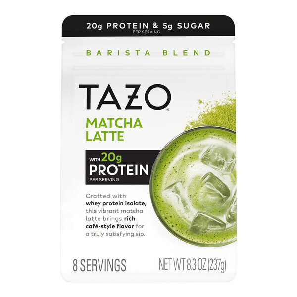 Tazo Protein Matcha Latte Powder 8.3 oz. - 5/Case