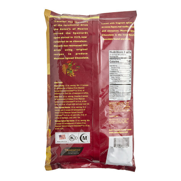 MOCAFE Azteca d'Oro 1519 Mexican Spiced Ground Chocolate Mix Powder 3 lb. - 4/Case