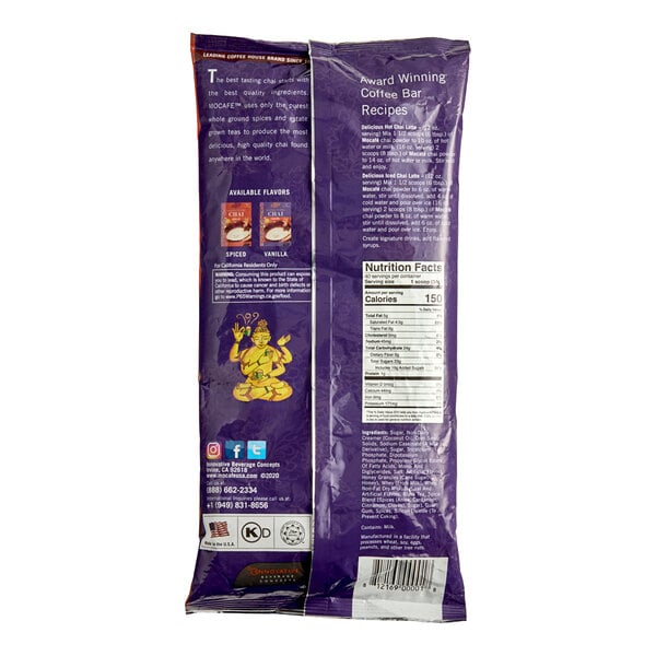 MOCAFE Precious Divinity Spiced Chai Tea Latte Mix Powder 3 lb. - 4/Case