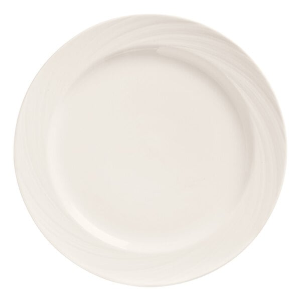 Libbey Basics Orbis 7" Bright White Medium Rim Porcelain Plate - Sample