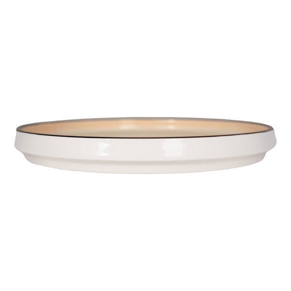International Tableware Rotana 9 7/8" Round Wheat Raised Rim Stoneware Plate - 12/Case