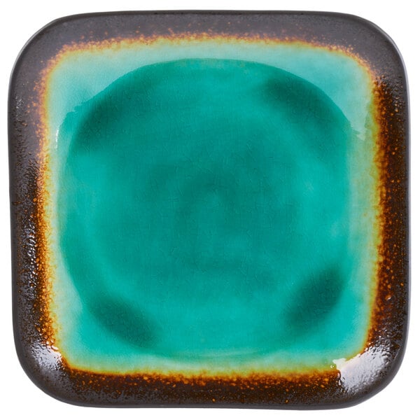 Libbey Hakone 9" Square Stoneware Plate with Square Detailing - Sample