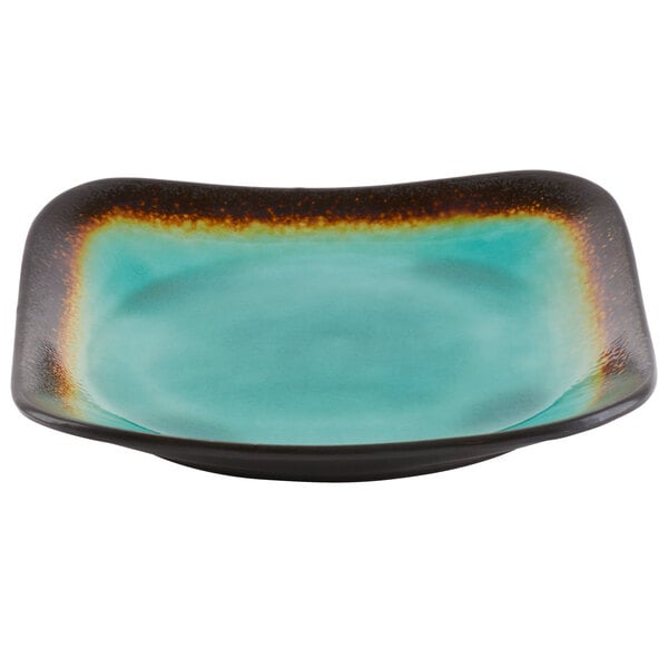 Libbey Hakone 9" Square Stoneware Plate with Square Detailing - Sample