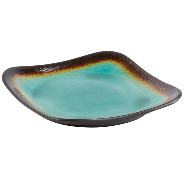 Libbey Hakone 9" Square Stoneware Plate with Square Detailing - Sample