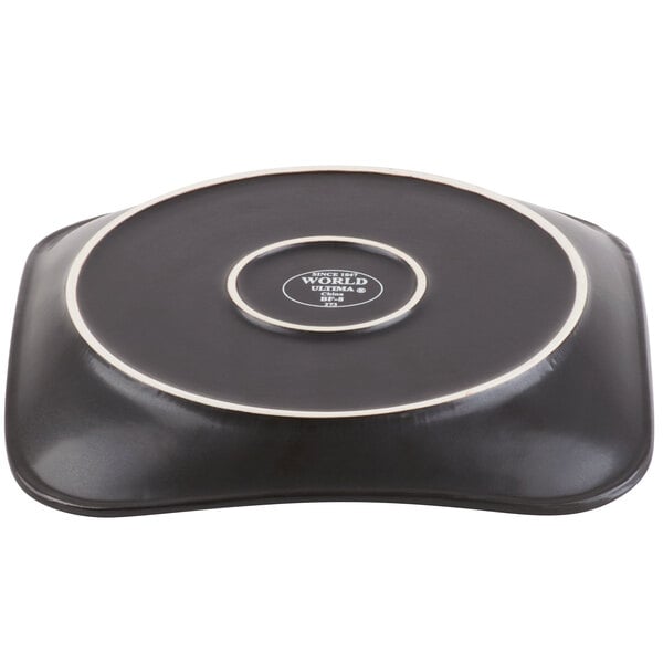 Libbey Hakone 9" Square Stoneware Plate with Square Detailing - Sample