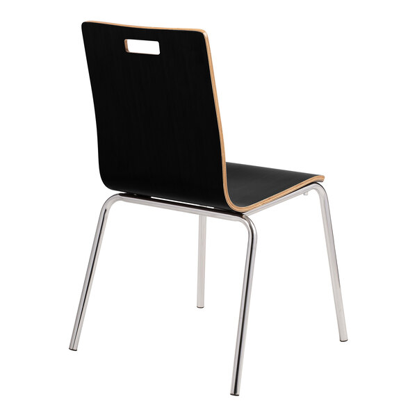 National Public Seating Bushwick Bentwood Series Black Finish Cafe Chair
