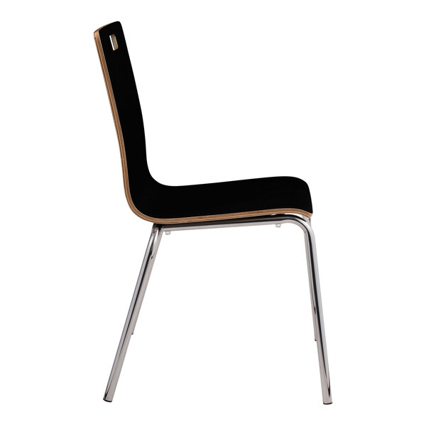 National Public Seating Bushwick Bentwood Series Black Finish Cafe Chair