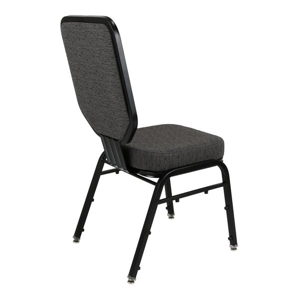 National Public Seating 9600 Series Flex-Back Onyx Black Fabric Stackable Banquet Chair