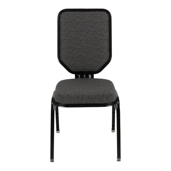 National Public Seating 9600 Series Flex-Back Onyx Black Fabric Stackable Banquet Chair