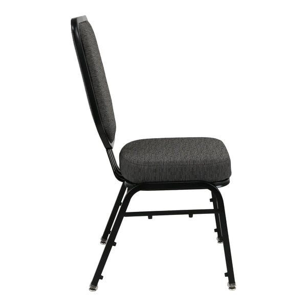 National Public Seating 9600 Series Flex-Back Onyx Black Fabric Stackable Banquet Chair