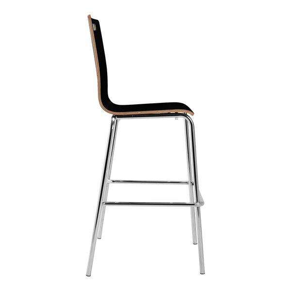 National Public Seating Bushwick Bentwood Series Black Finish Cafe Bar Stool
