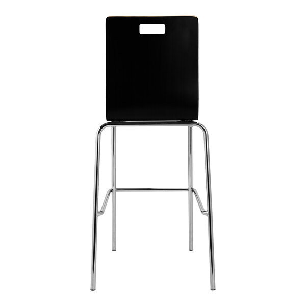 National Public Seating Bushwick Bentwood Series Black Finish Cafe Bar Stool