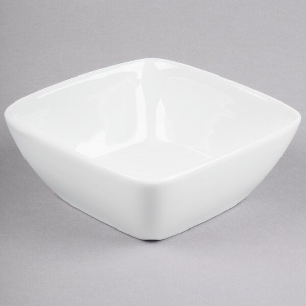 Libbey Chef's Selection 23 oz. Aluma White Porcelain Square Bowl - Sample