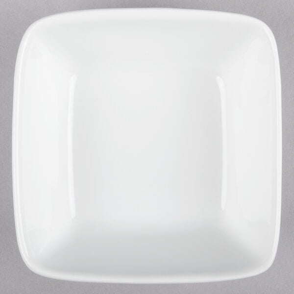 Libbey Chef's Selection 23 oz. Aluma White Porcelain Square Bowl - Sample