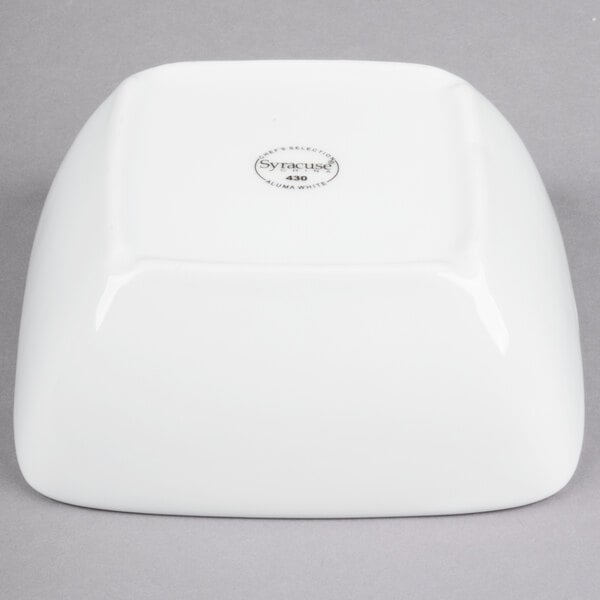 Libbey Chef's Selection 23 oz. Aluma White Porcelain Square Bowl - Sample