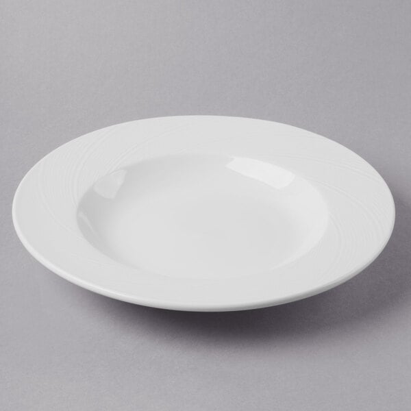 Libbey Basics Orbis 20 oz. Bright White Porcelain Pasta Bowl - Sample