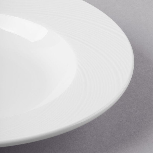 Libbey Basics Orbis 20 oz. Bright White Porcelain Pasta Bowl - Sample