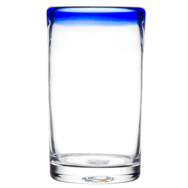 Libbey Aruba 16 oz. Cooler Glass with Cobalt Blue Rim - Sample