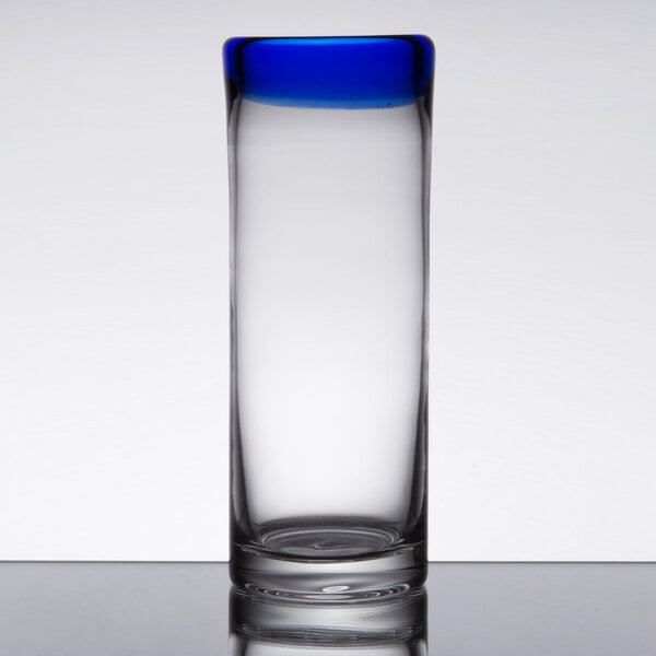 Libbey Aruba 16 oz. Zombie Glass with Cobalt Blue Rim - Sample