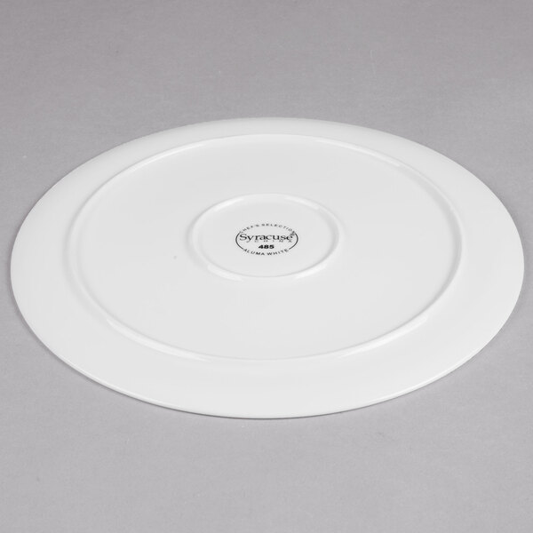 Libbey Chef's Selection 10 1/2" Aluma White Porcelain Round Tray - Sample