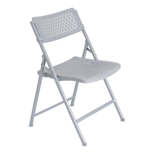 National Public Seating 1400 Series AirFlex Platinum Polypropylene Premium Folding Chair - 4/Case